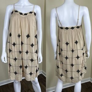 Lucky Brand Women's Size XS Cotton Beaded Sequins Pullover Mini NEW Dress Boho